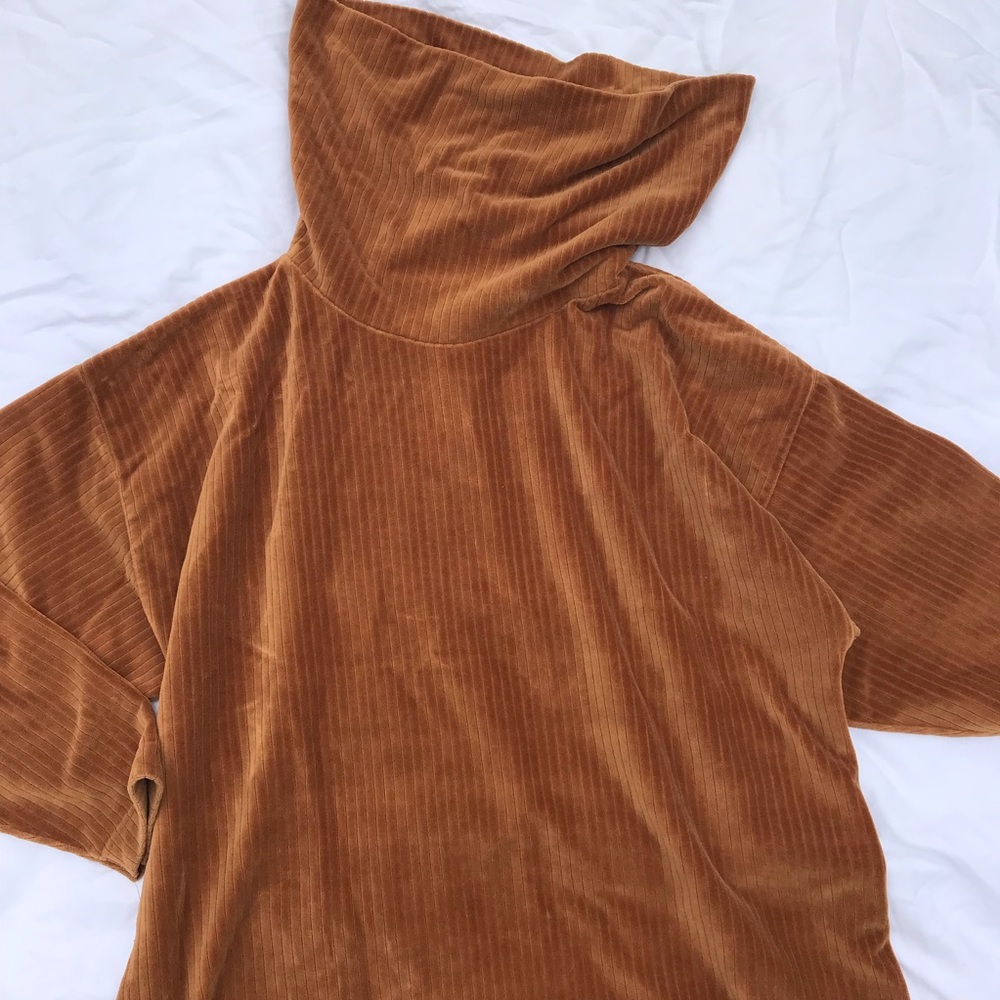 Vintage Liz Claiborne turtle neck pullover shirt golden brown color size L - Picture 6 of 6